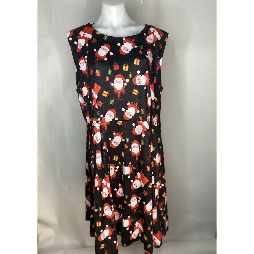 IN' VOLAND Women's Santa Clause Sleeveless Christmas Party Midi Tank Dress 20W
